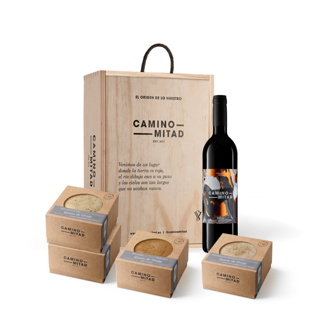 cheese and wine gift box - caja regalo queso vino rioja